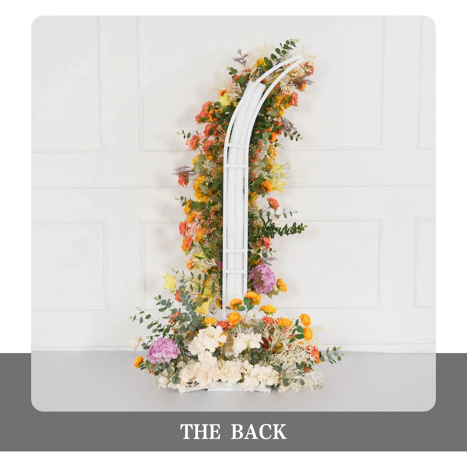 Uflower Orange Yellow Flower Row Wedding Backdrop Horn Arch Party Event Decor Props SET80139 - Uflower