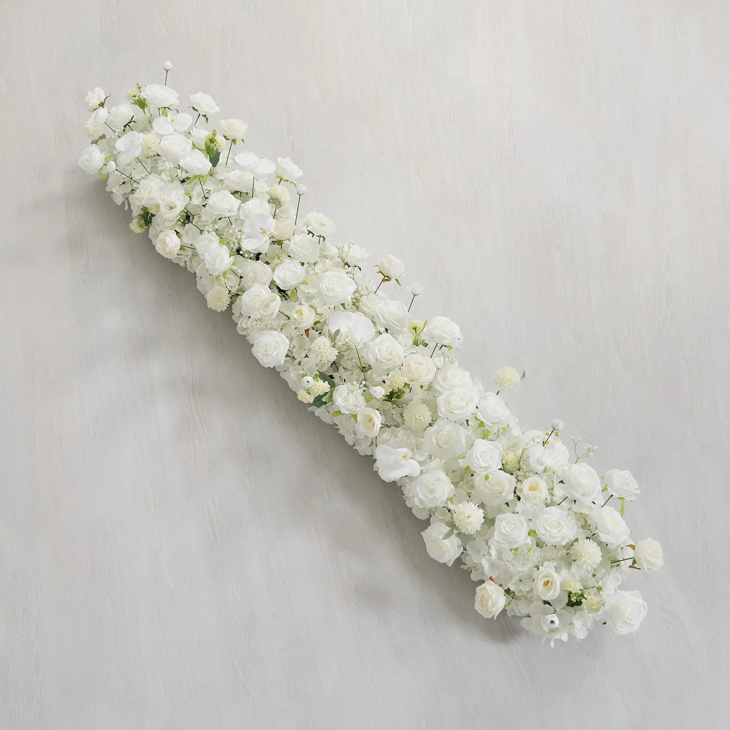 Uflower White Rose Floral Row Decor Wedding Backdrop Door Arch SET80218