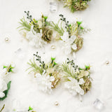 Uflower Boutonnieres in Green White MG80008-03*6