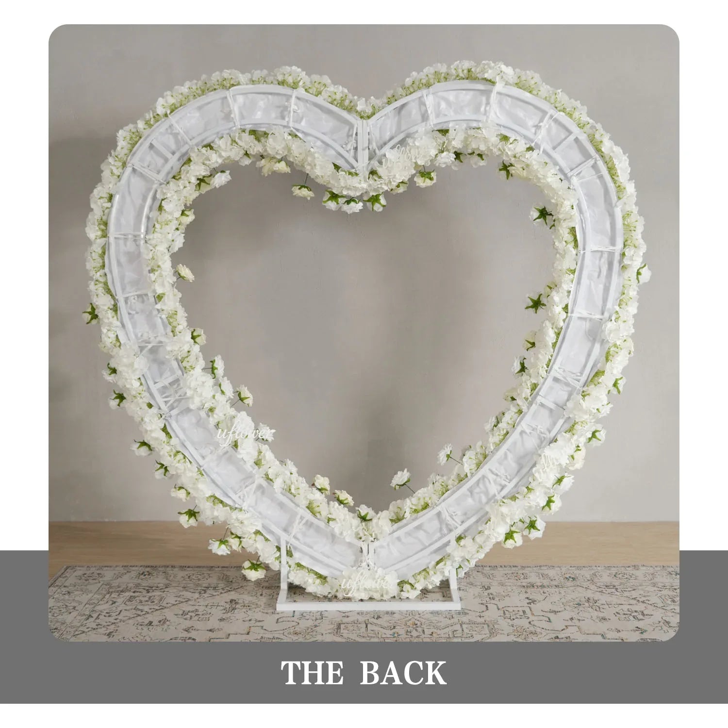 Uflower 2m*2m White Rose Heart-Shaped Arch Wedding Decor MC80015 - Uflower