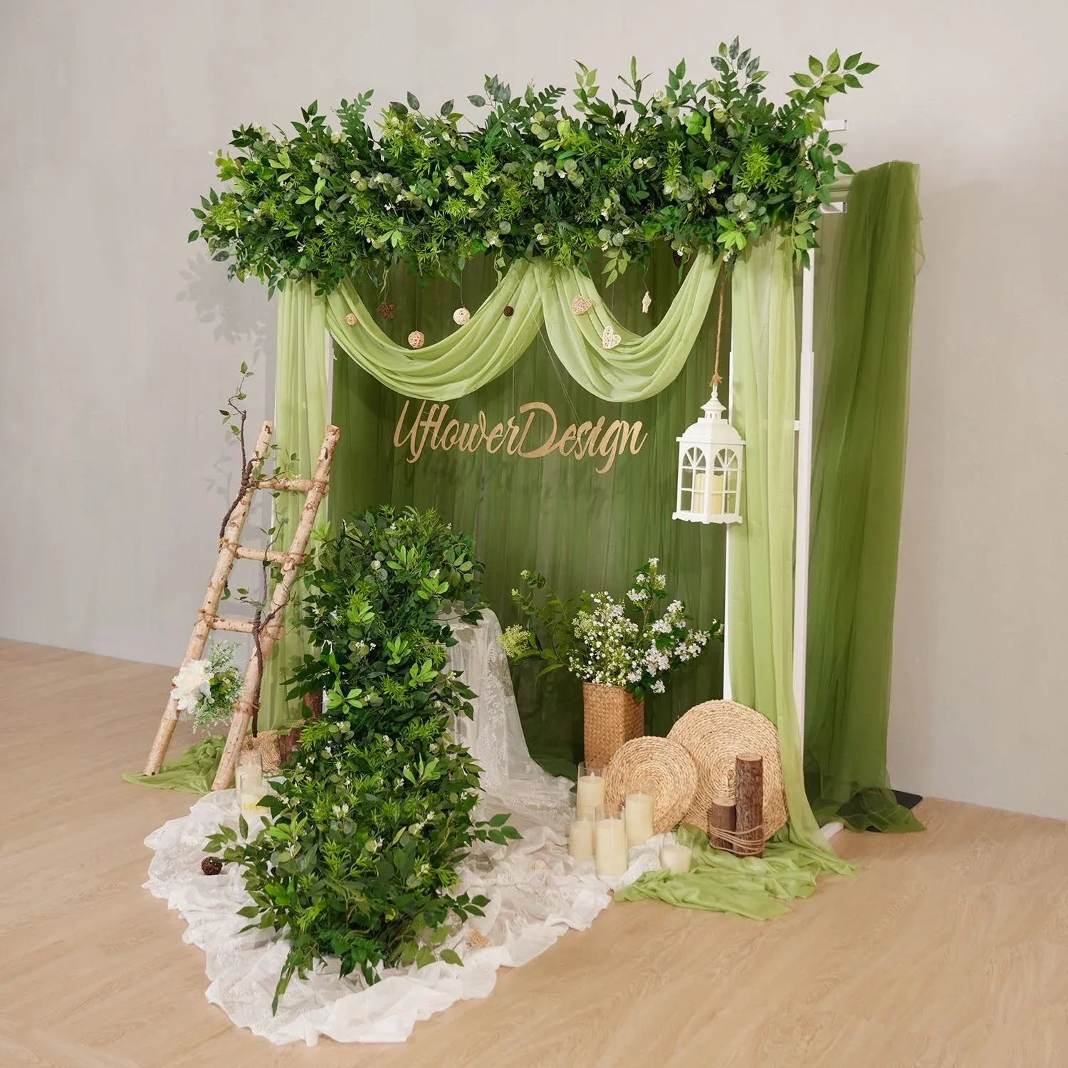 Uflower Artificial Greenery Flower Row Wedding KT Backdrop Decor SET80168 - Uflower