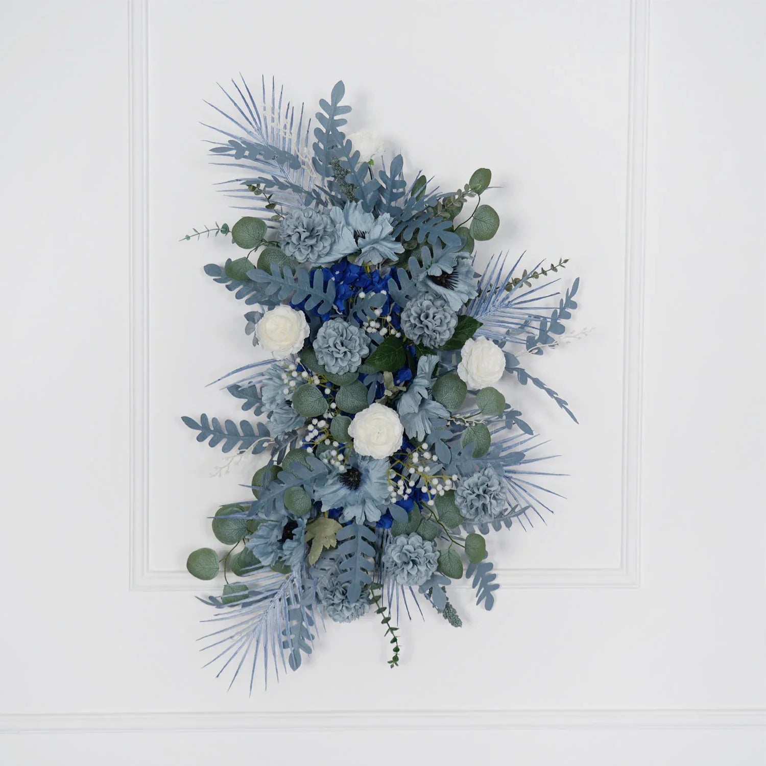Artificial Grayish Blue Wedding KT Backdrop Flower Row Decor SET80072 - Uflower