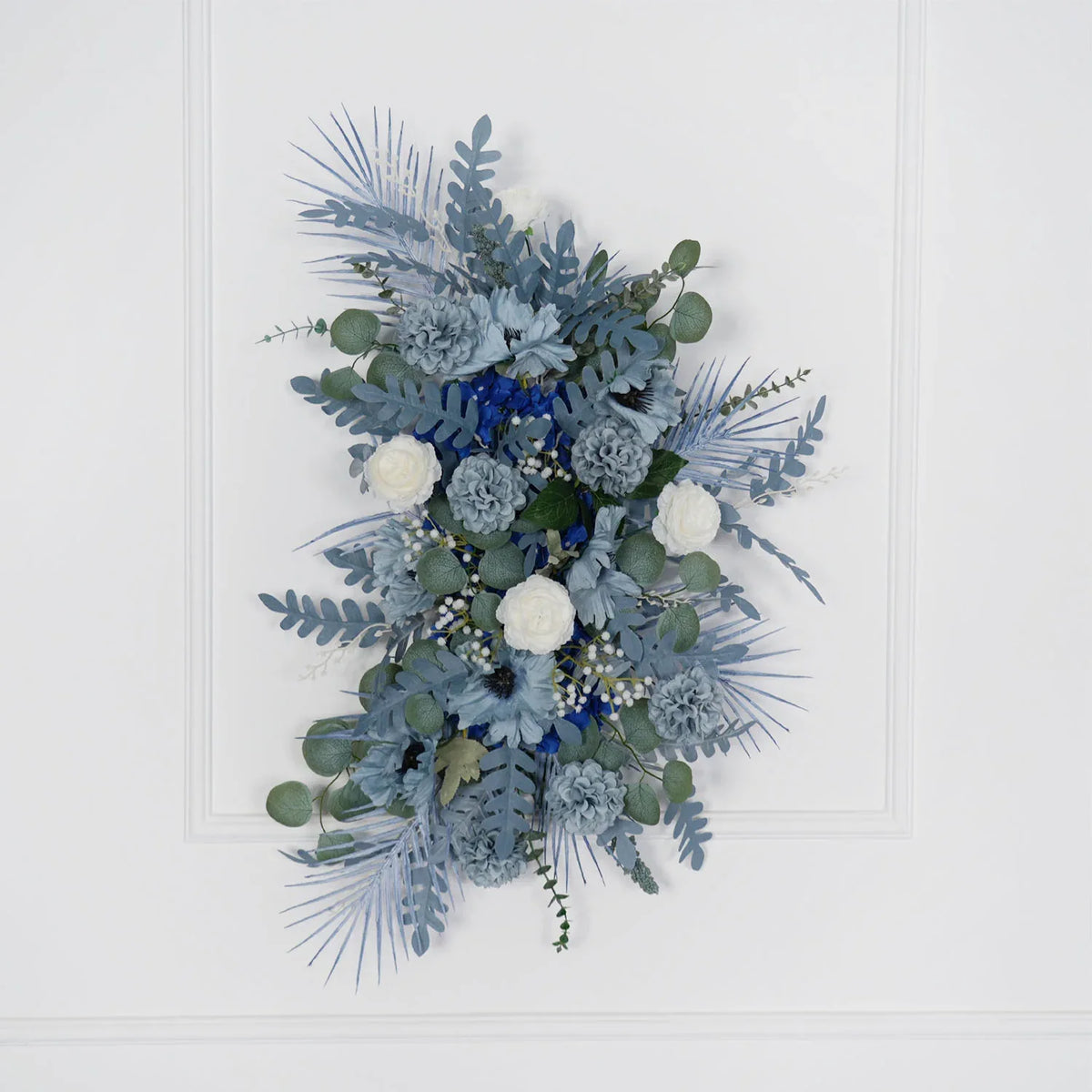 Artificial Grayish Blue Wedding KT Backdrop Flower Row Decor SET80072 - Uflower