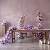 Uflower Taro Purple Wedding Decorations | One-Stop Wedding Styling with Arch, Bridal Bouquet, Chair Flowers & Floral Rows