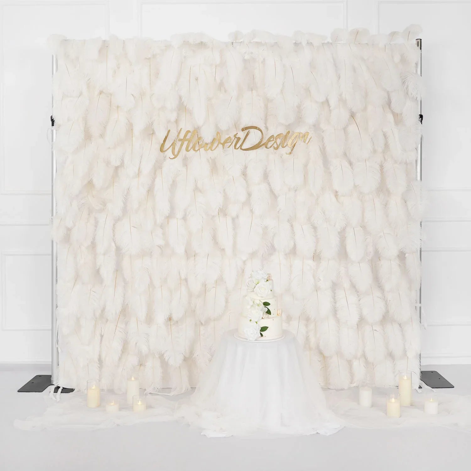 Uflower Artificial White 5D Flower Wall Wedding Backdrop Deco Birthday Party SET80104 - Uflower
