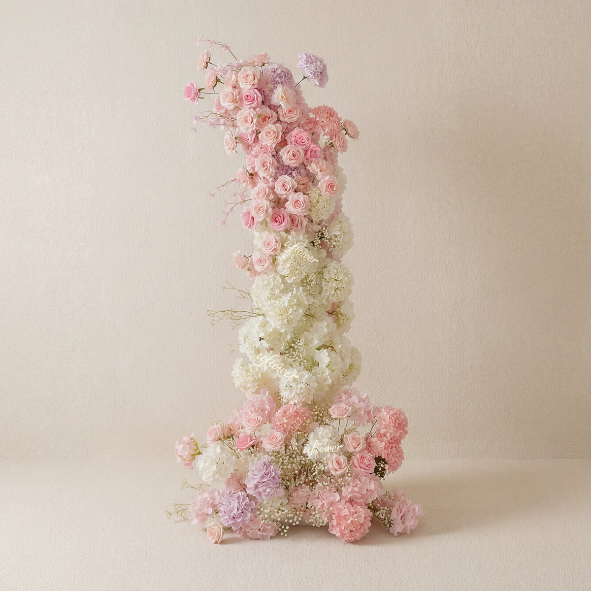 Uflower Décoration d'arche florale rose et blanche pour fête de mariage SET80238