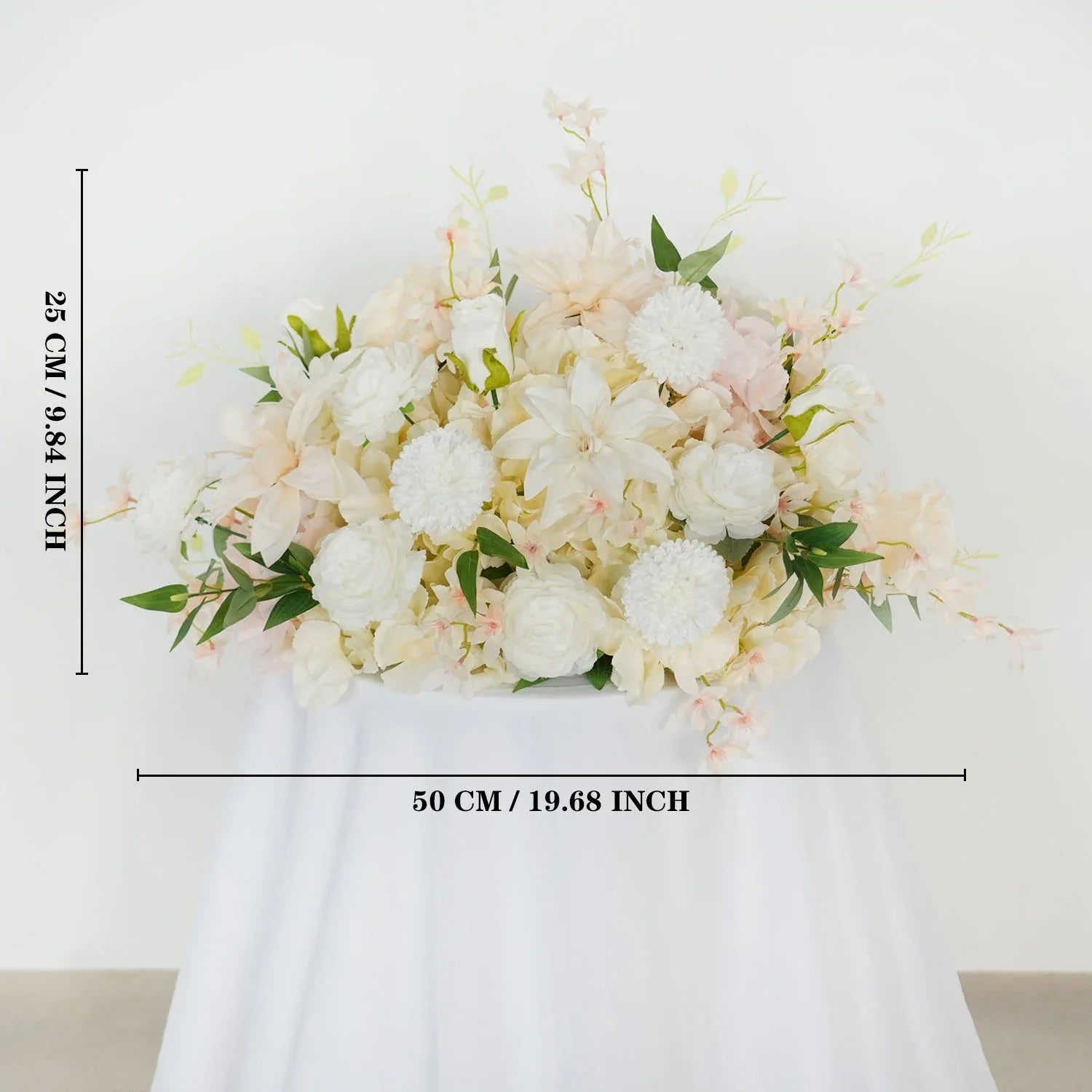 Uflower Artificial White Pink Wedding KT Backdrop Flower Row Decor SET80091 - Uflower