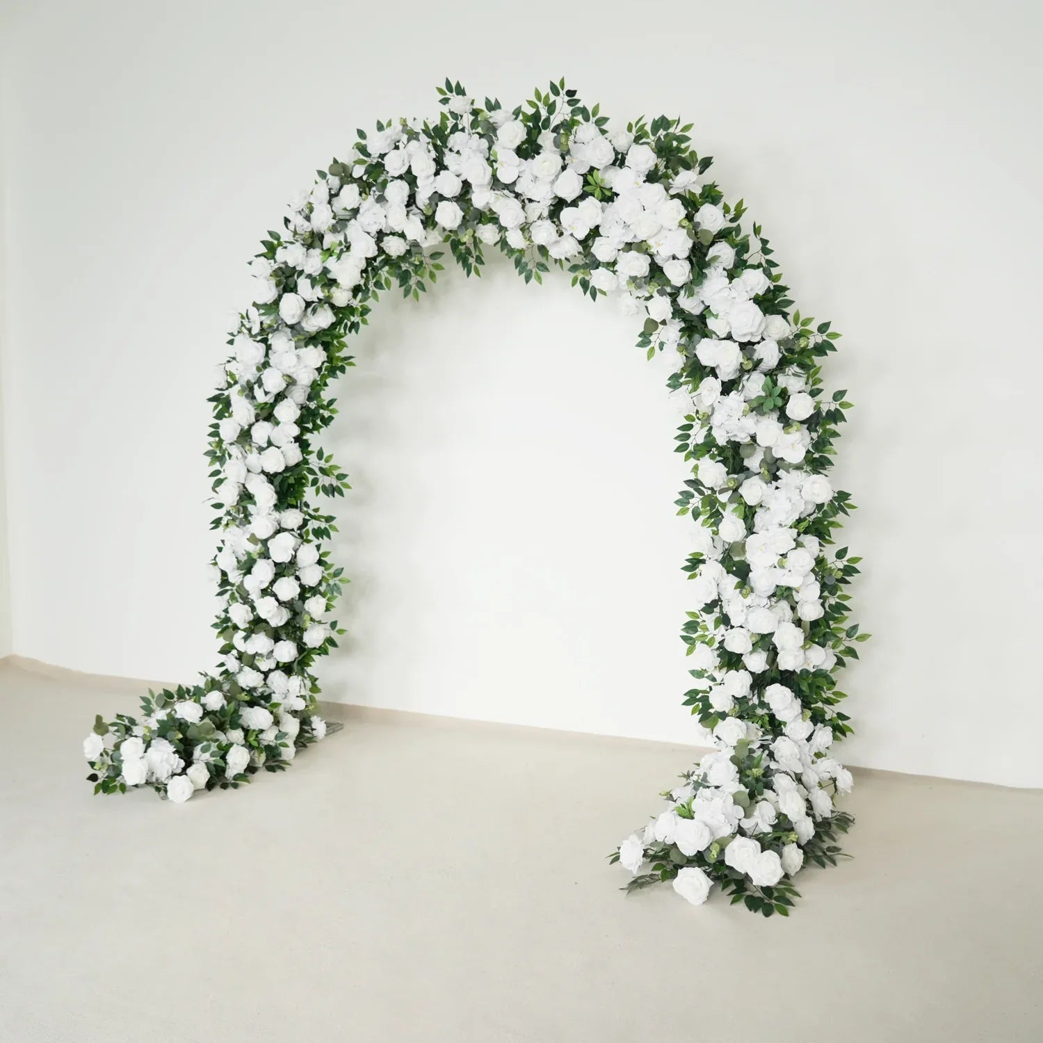Uflower Green White Rose Willow Leaves Wedding Background Arch Decoration Flower Arrangement SET80086 - Uflower