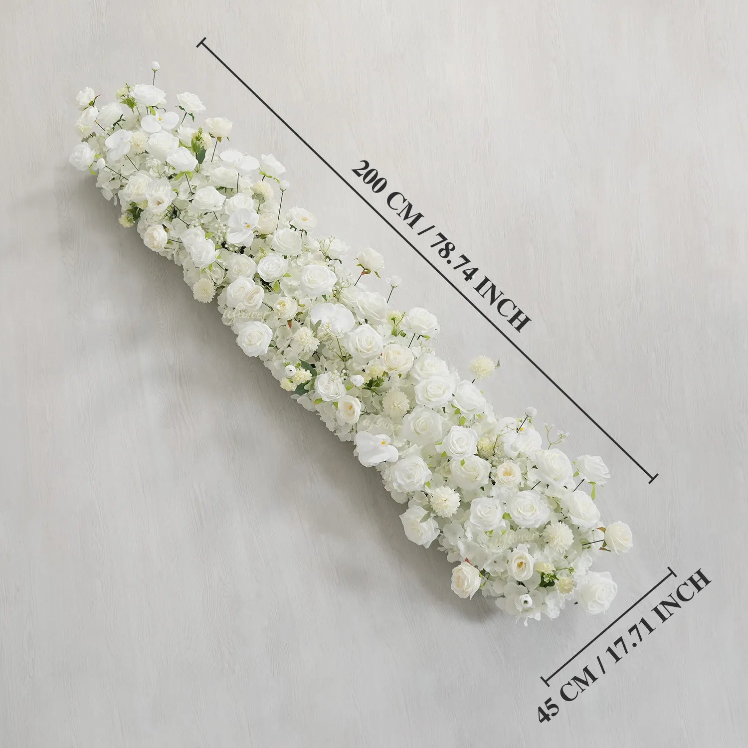 Uflower White Rose Floral Row Decor Wedding Backdrop Door Arch SET80218