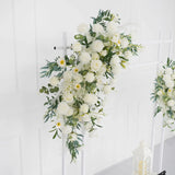 Artificial White Green Wedding KT Backdrop Flower Row Decor SET80075 - Uflower