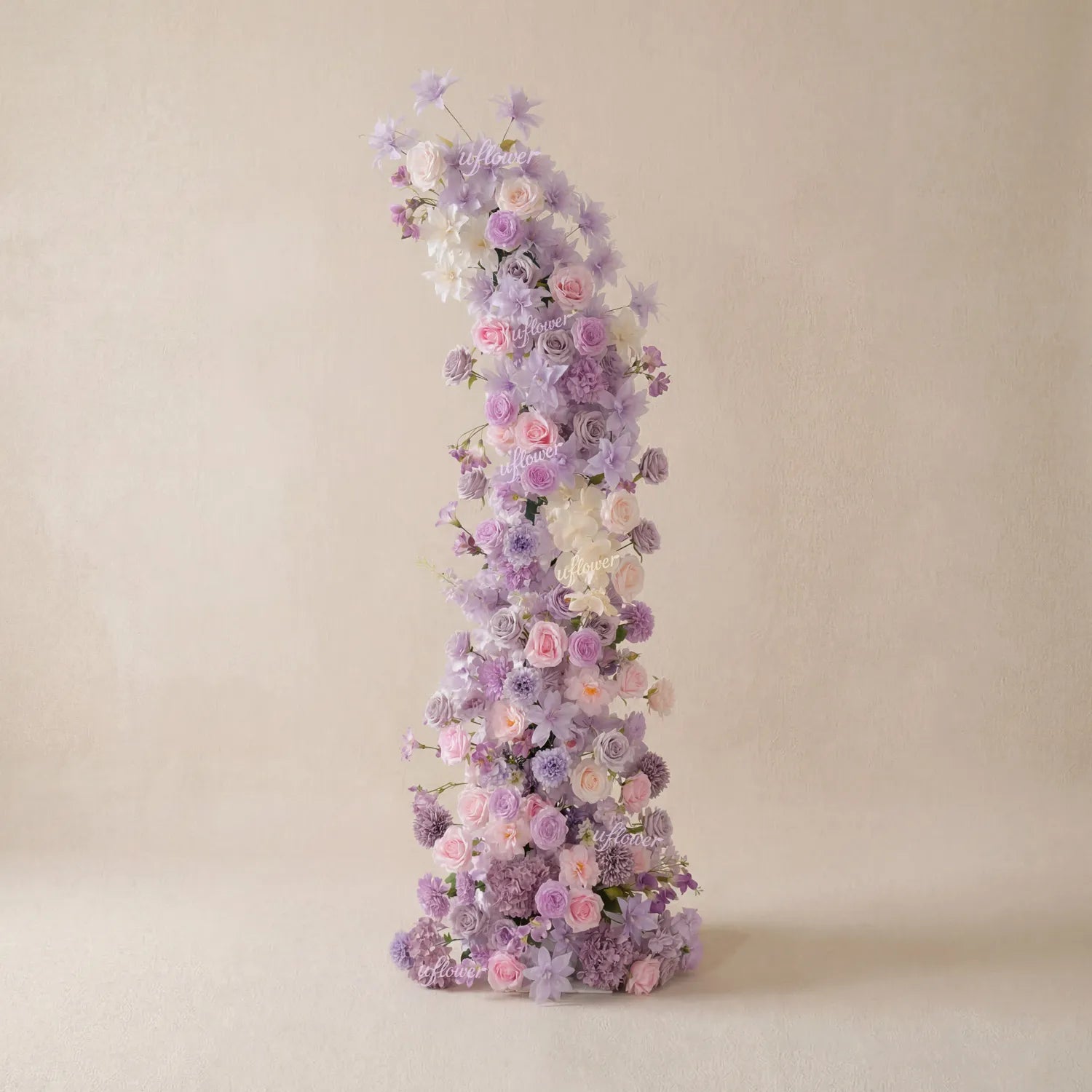 Uflower Purple Floral Horn Arch Wedding Party Backdrop Decor SET80243-01