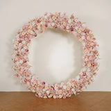 Uflower Pink White Rose Flower Arrangement Table Runner Wedding Round Arch SET80184 - Uflower
