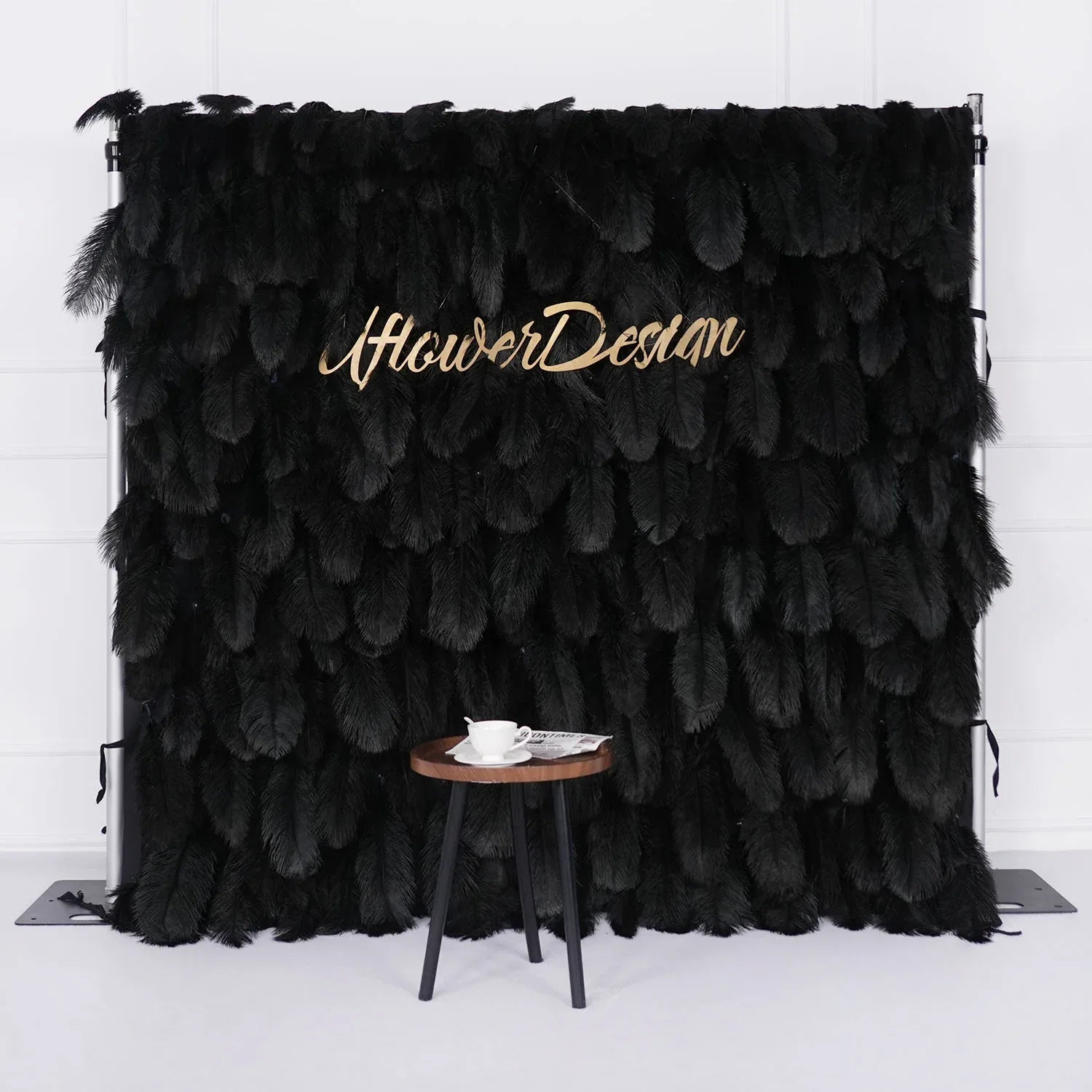 Uflower Artificial Black 5D Flower Wall Wedding Backdrop Deco Birthday Party SET80102 - Uflower