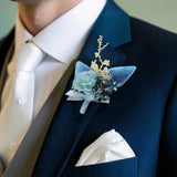 Uflower Boutonnieres in Dusty Blue MG80007-03*6
