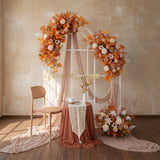 Artificial Orange Wedding KT Backdrop Flower Row Decor SET80073 - Uflower