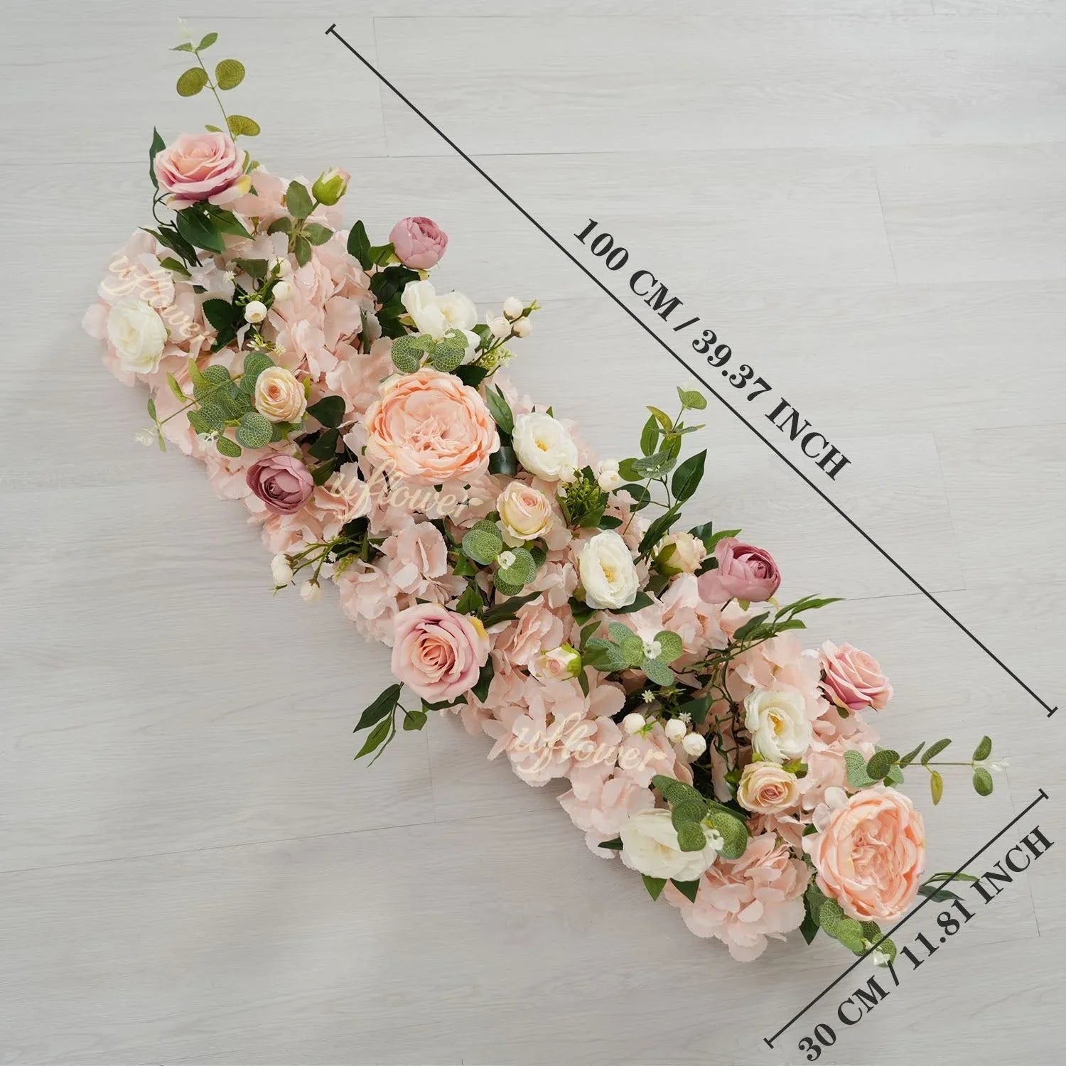 Uflower Artificial Pink Rose Flower Row Wedding KT Backdrop Decor SET80172 - Uflower