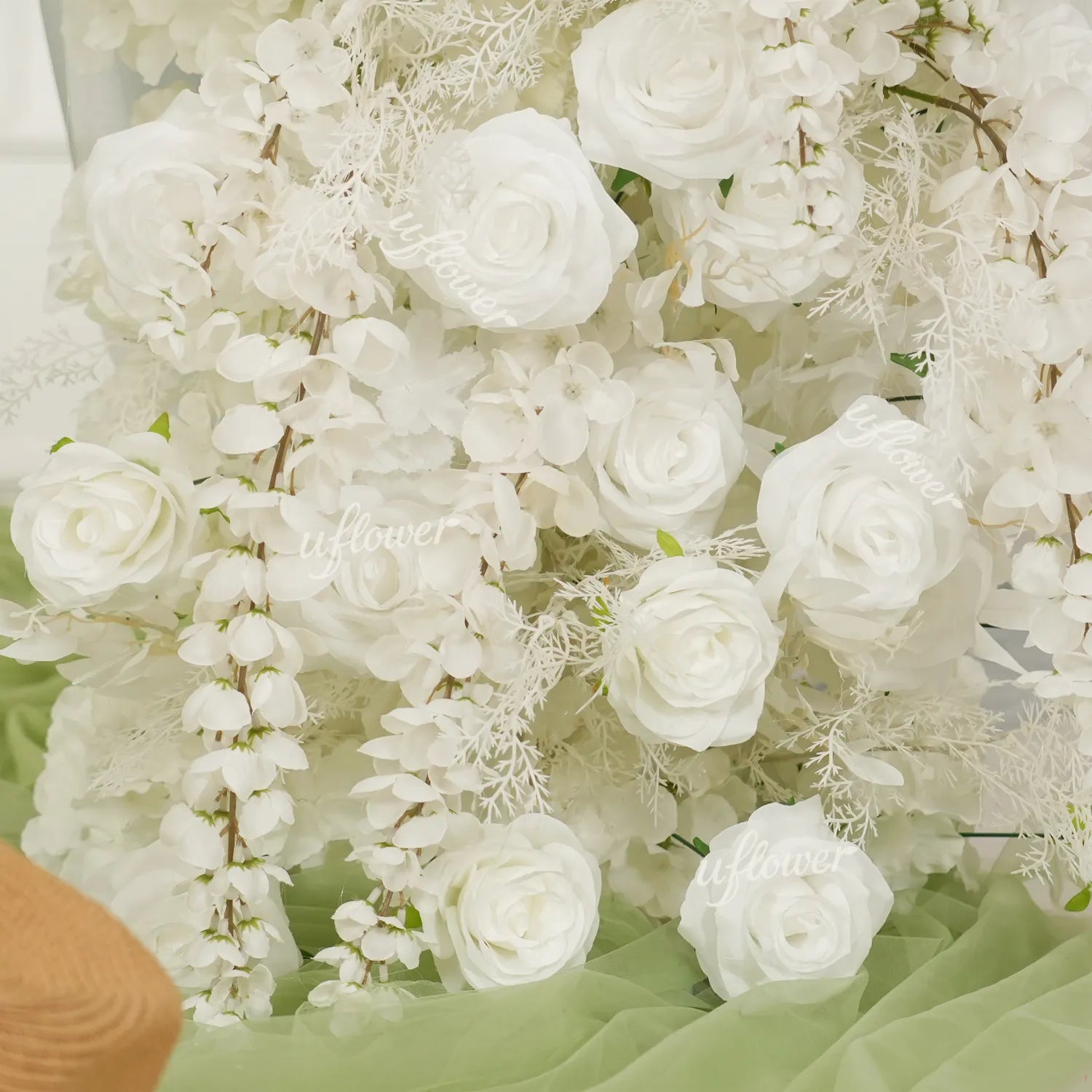 Uflower White Floral Door Arch Wedding Party Backdrop Decoration SET80230