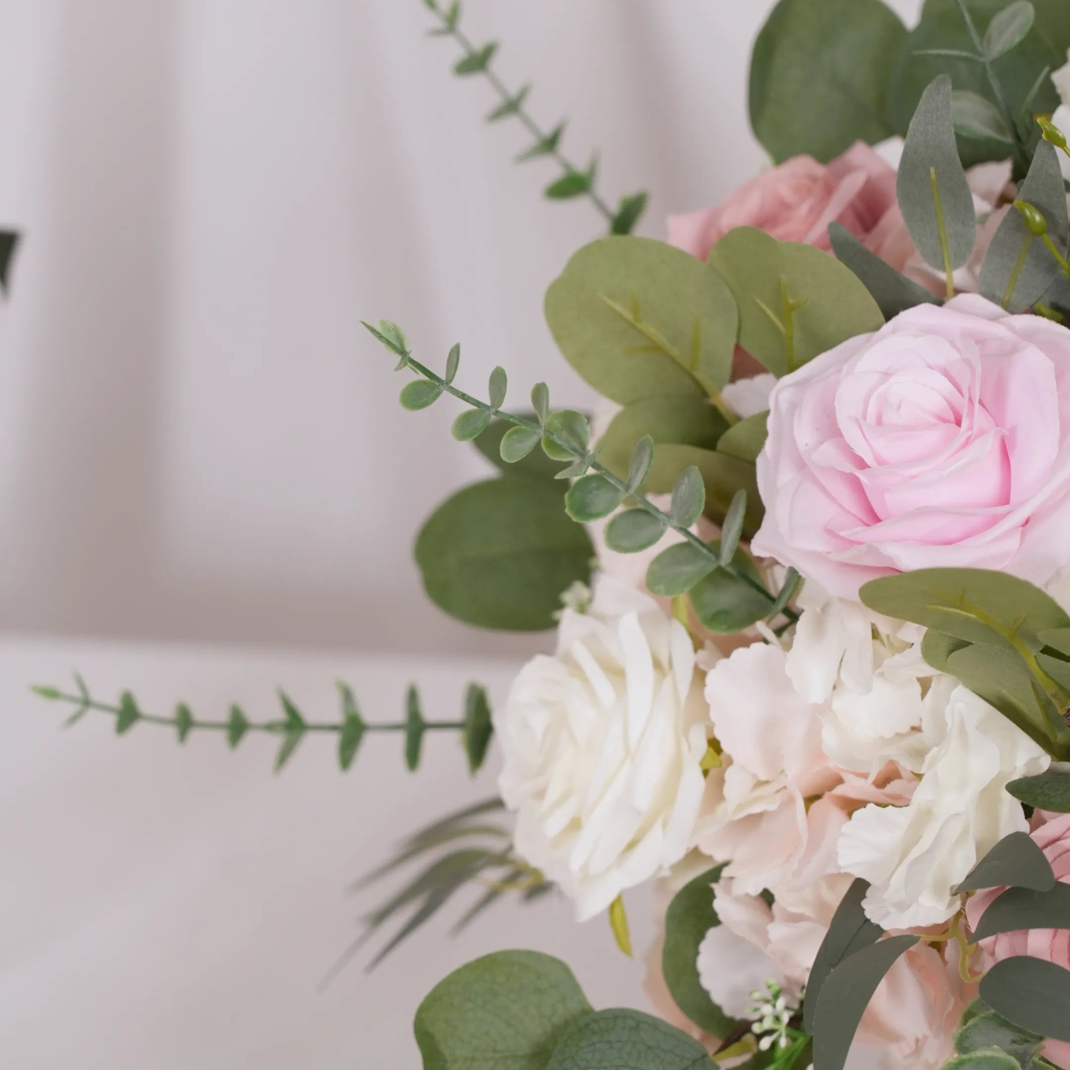 DIY Centerpiece Kit –Pink & White Rose Floral Arrangement Set