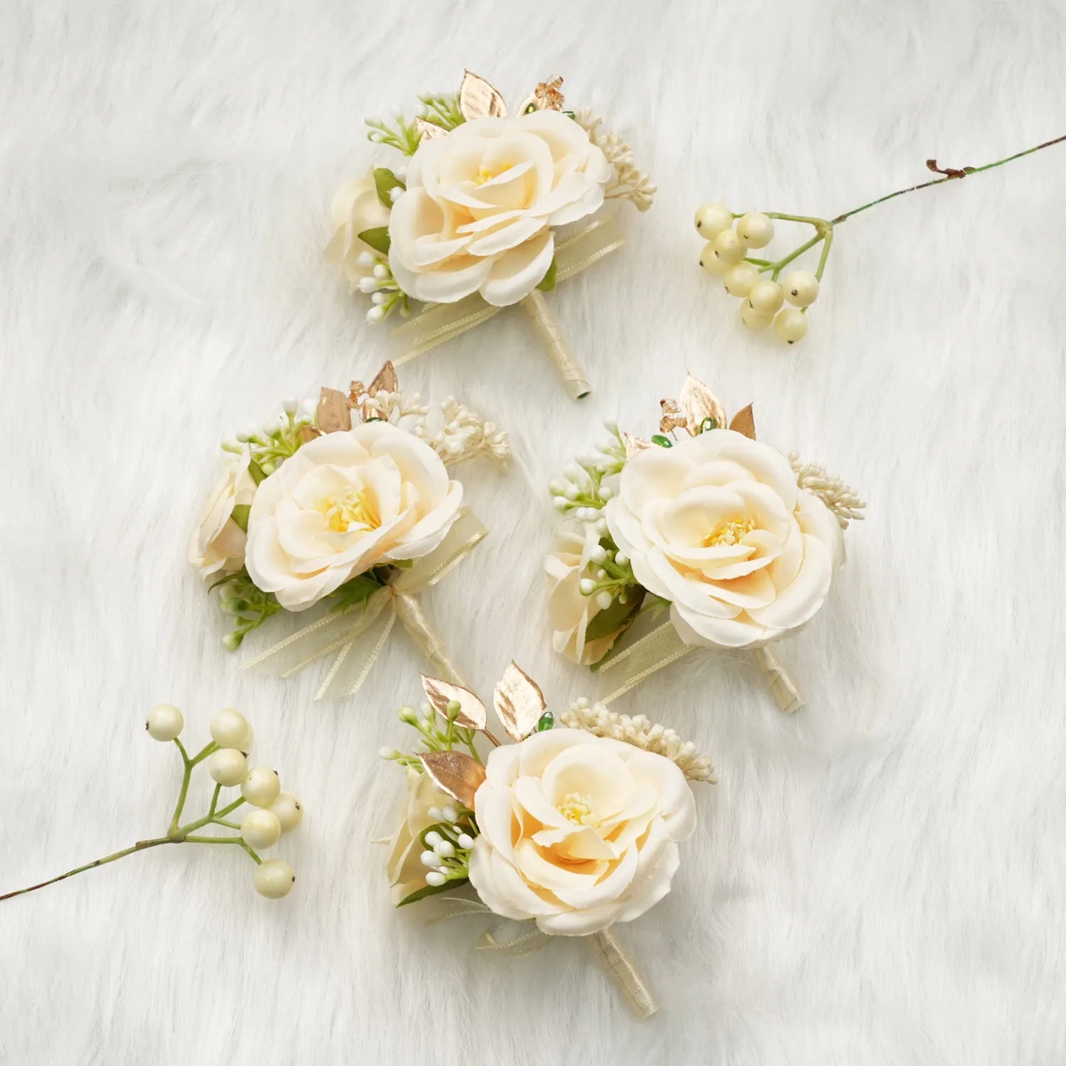 Uflower Boutonnieres in Champagne MG80010-03*6