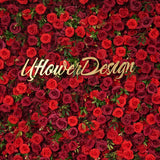 Toile de fond murale florale rose rouge Uflower Décoration de fête d'anniversaire de mariage ENSEMBLE80118-01