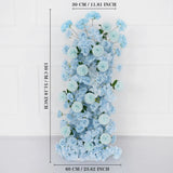Uflower Blue Rose Orchid Pompoms Wedding Background Arch KT Board Decorative Flower SET80084 - Uflower