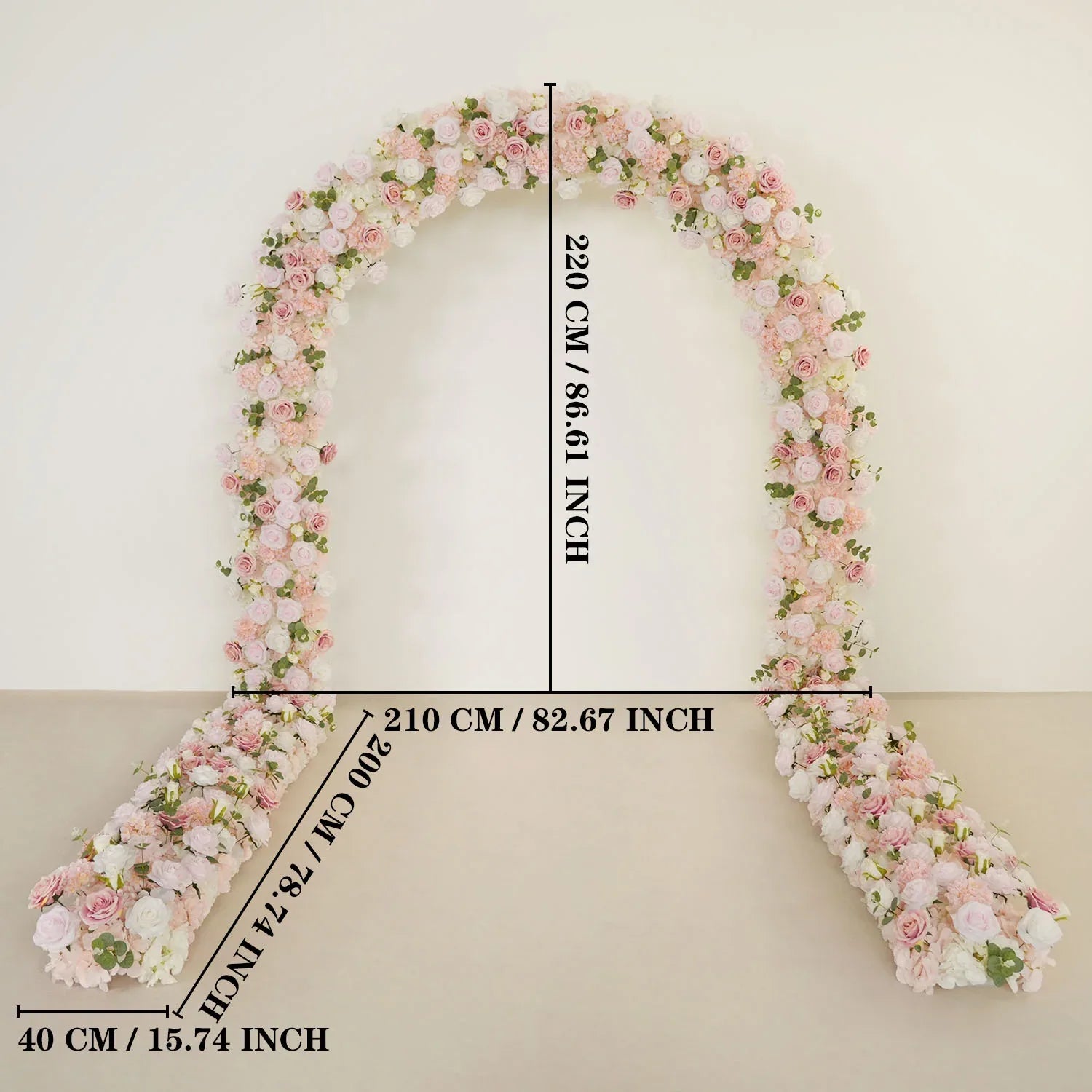 Uflower Pink Series Wedding Backdrop Arch Decor Floral Arrangement SET80097 - Uflower