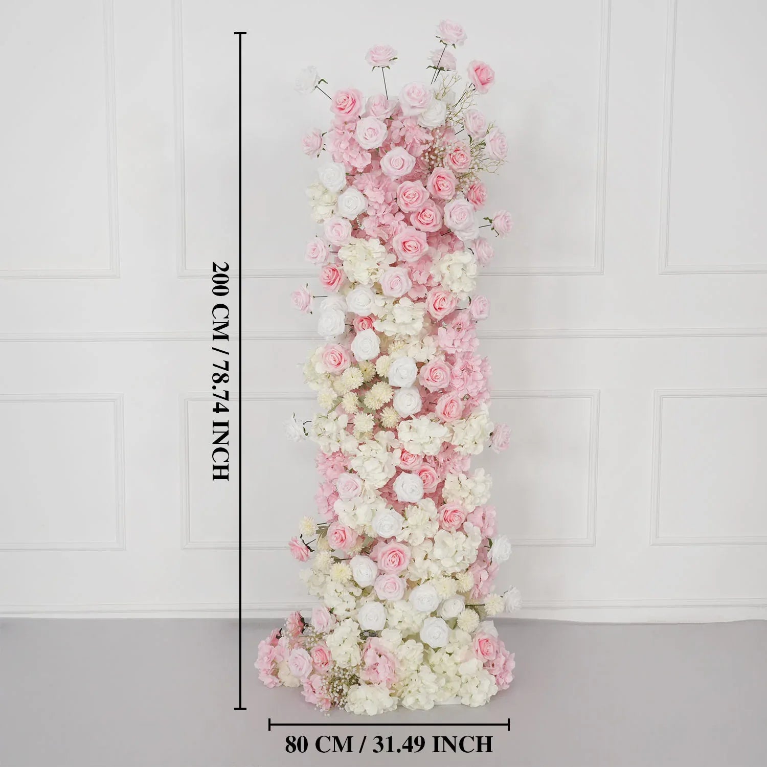 Uflower Artificial Pink White Wedding KT Backdrop Flower Row Decor SET80126 - Uflower