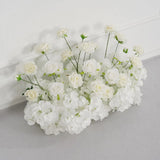 Uflower White Rose Table Runner Sofa Floral Wedding Backdrop Decor SET80120 - Uflower