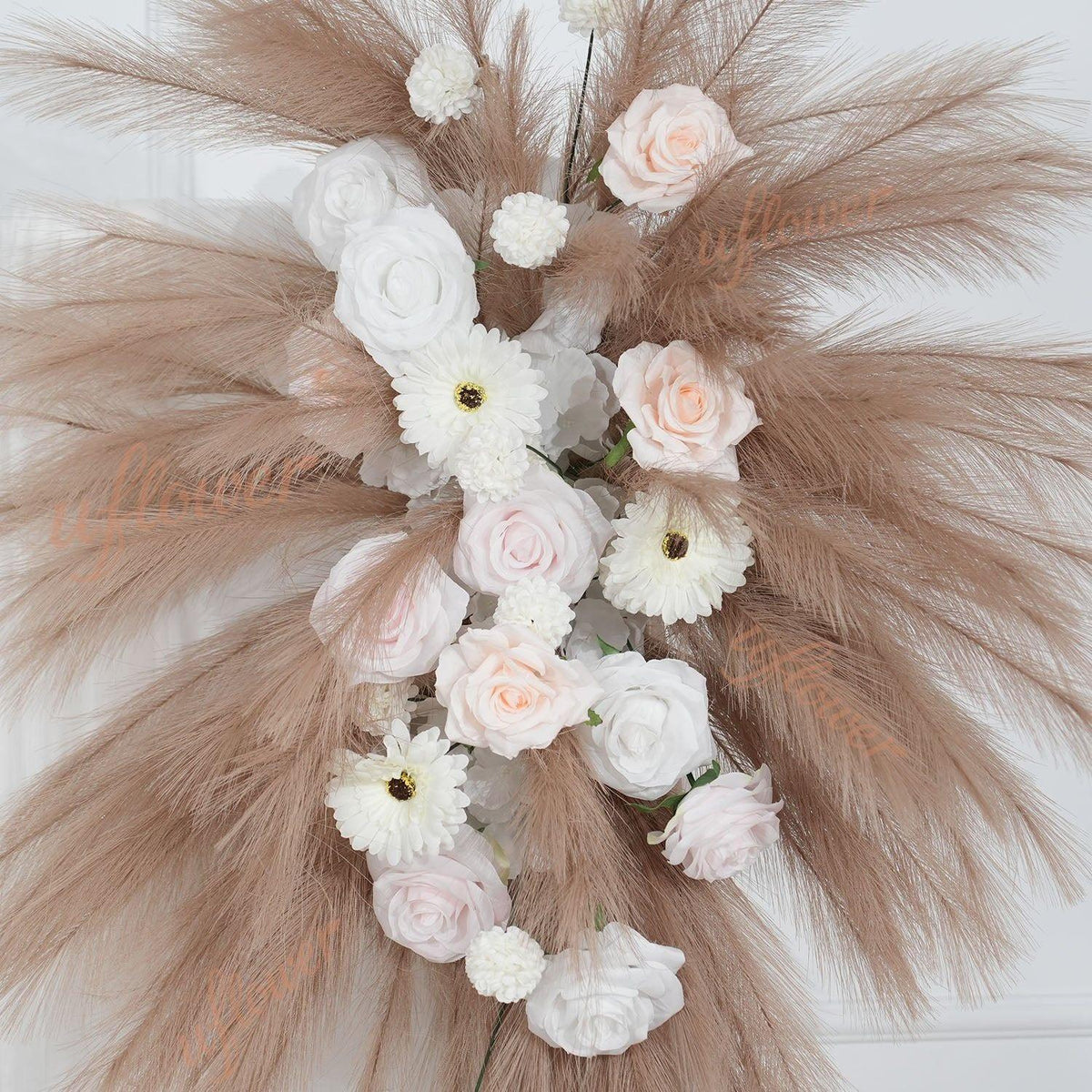 Uflower Pampas Grass Rose Wedding Floral Arrangement KT Backdrop Decor SET80163 - Uflower
