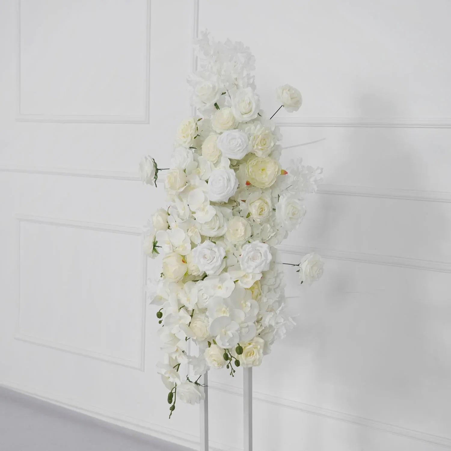 Uflower Artificial White Rose Flower Row Wedding KT Backdrop Decor SET80129 - Uflower
