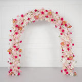 Uflower Pink Rose Floral Door Arch Wedding Party Backdrop Decoration SET80206 - Uflower