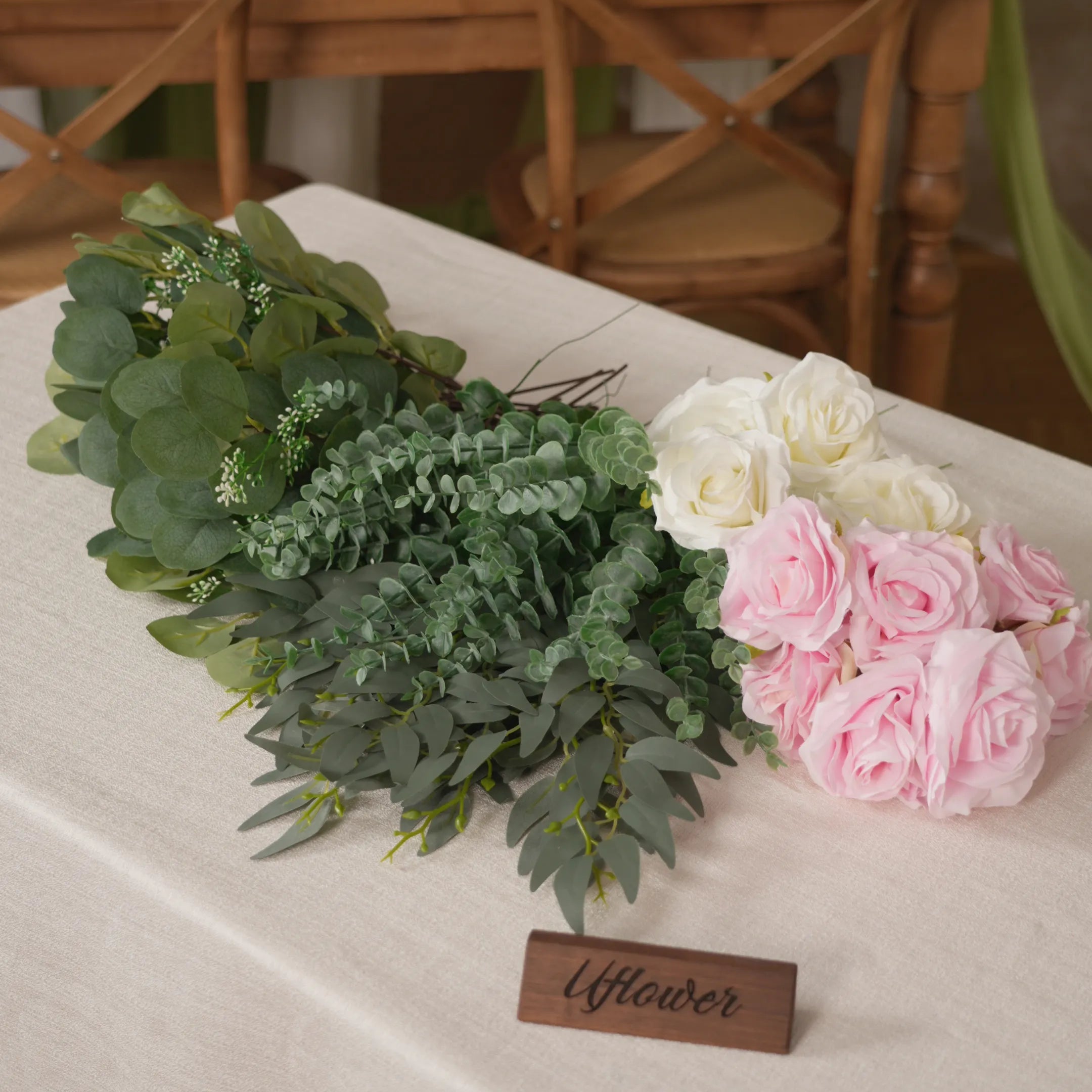 DIY Centerpiece Kit – Rose & Eucalyptus Floral Arrangement Set