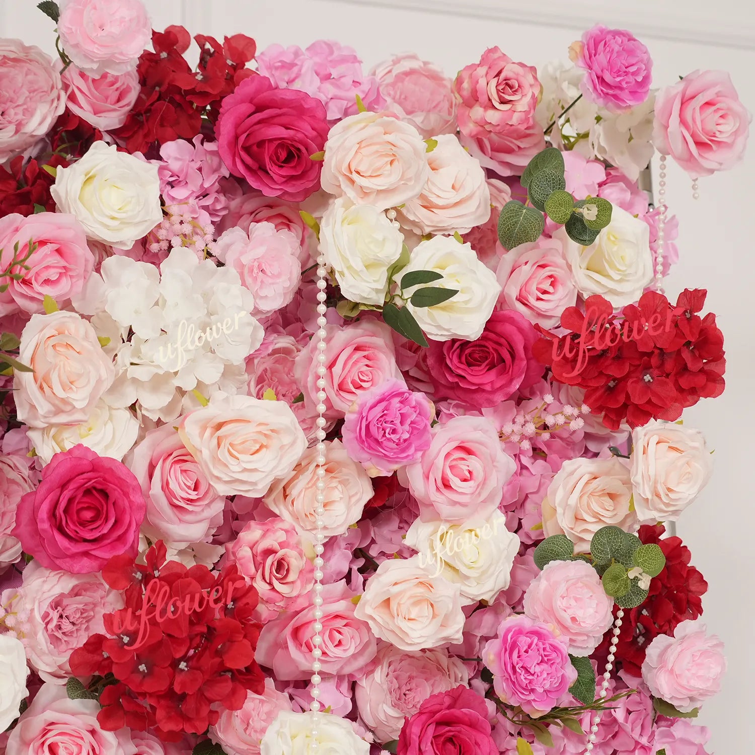 Uflower Pink Flower Wall Wedding Party Proposal Decor SET80228