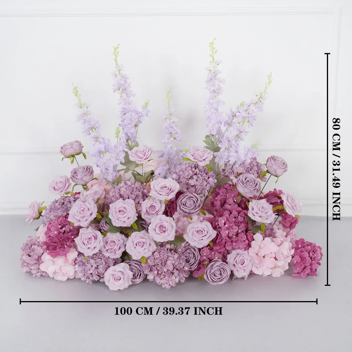 Uflower Rose Hydrangea Calla Lily Wedding Backdrop Arch Hanging Flower Row Floor Floral Arrangement SET80083 - Uflower