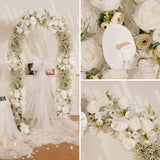 Uflower White Baby's Breath Flower Row Wedding KT Backdrop Decor SET80170 - Uflower