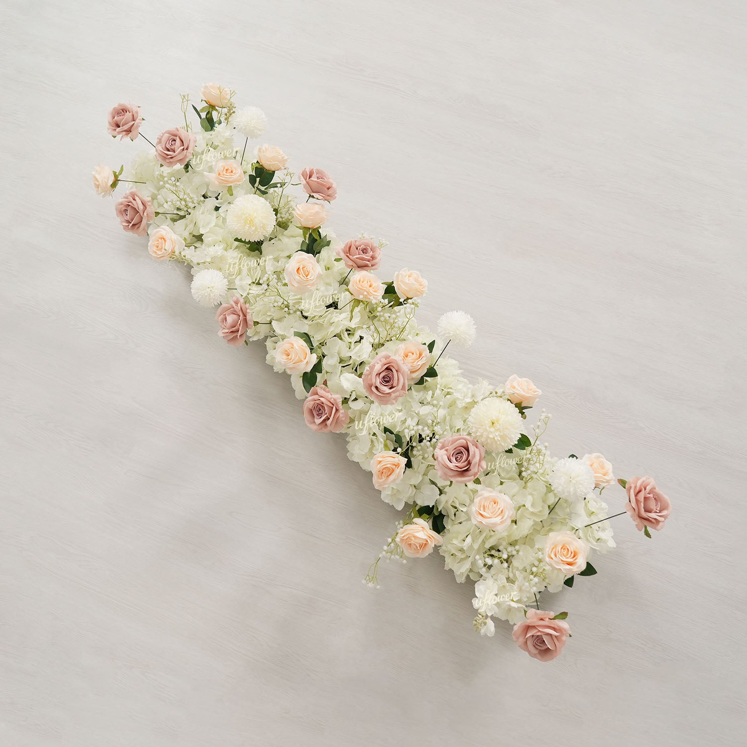 Uflower Champagne Horn Arch Baby's Breath Wedding Backdrop Party Event Decor Props SET80223