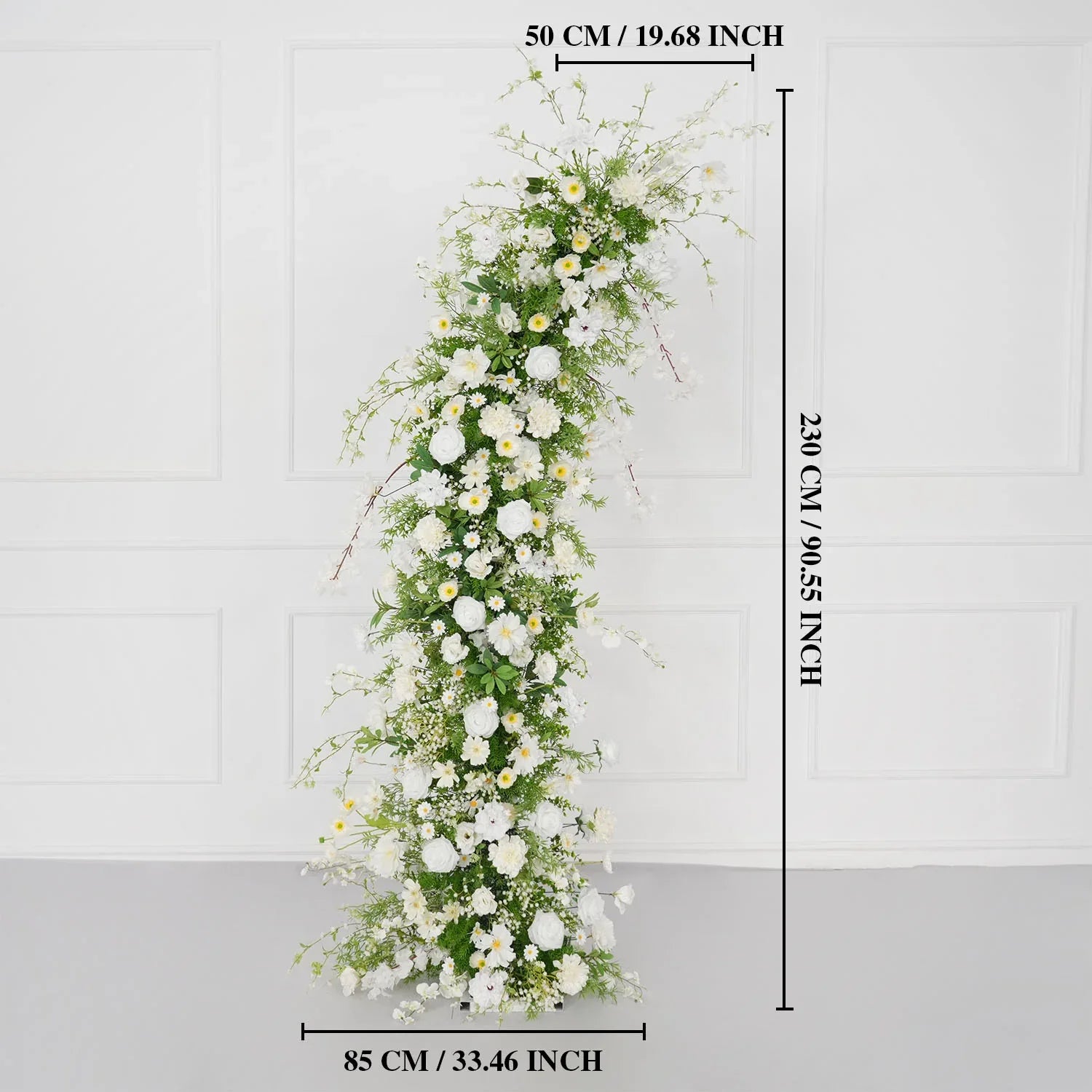 Uflower Green White Floral Horn Arch Wedding Party Backdrop Decor SET80127 - Uflower