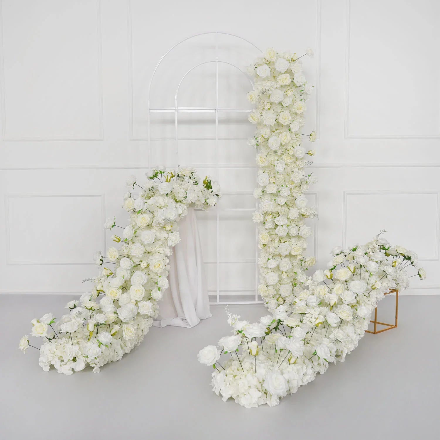 Uflower White Sofa Table Runner Floor Flower Arrangement MC80087-04 - Uflower