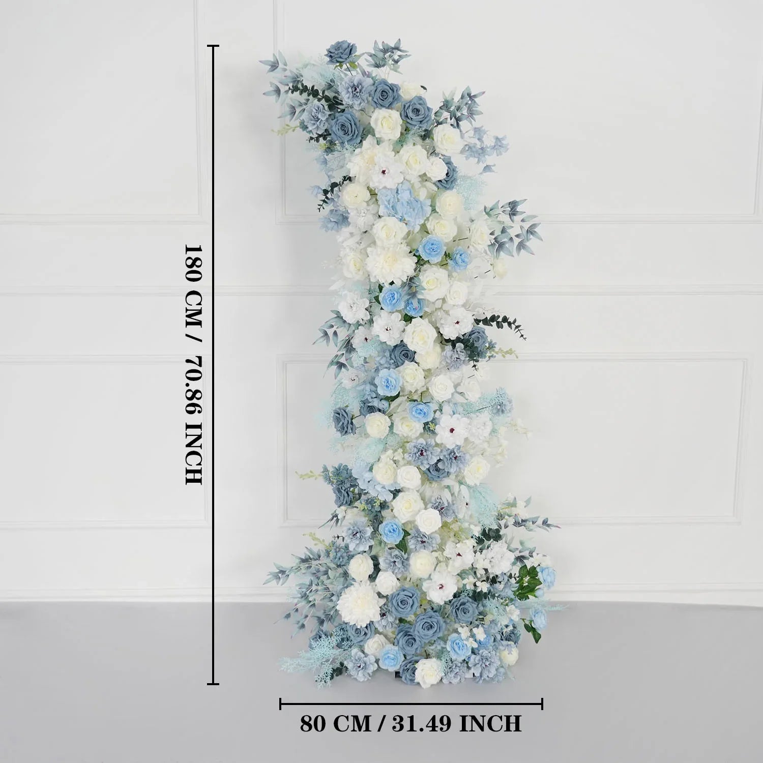 Uflower Horn Arch Blue White 5D Floral Arrangement Wedding Decor MC80138-01 - Uflower
