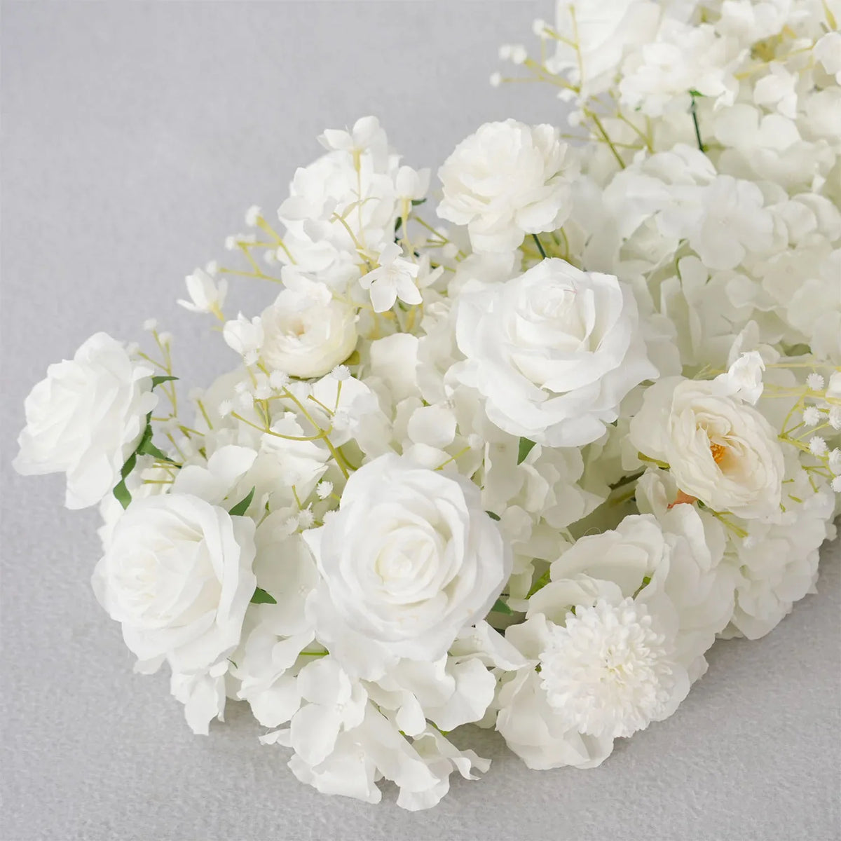 Uflower White Rose Table Runner Sofa Floral Wedding Backdrop Decor SET80136 - Uflower