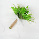 Uflower White Series With Greenery Bride Bouquet Wrist Corsage Groom Boutonniere Wedding Event Supplies SET80080-12 - Uflower