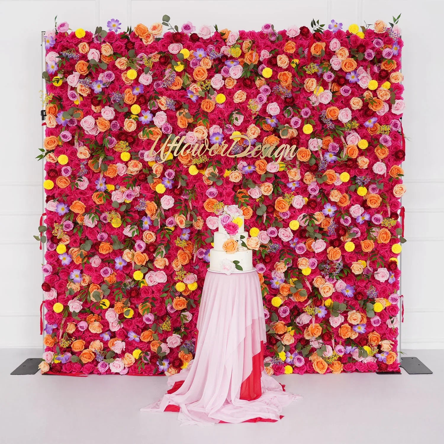 Uflower Artificial Colored Flower Wall Wedding Backdrop Deco Birthday Party SET80025-01 - Uflower