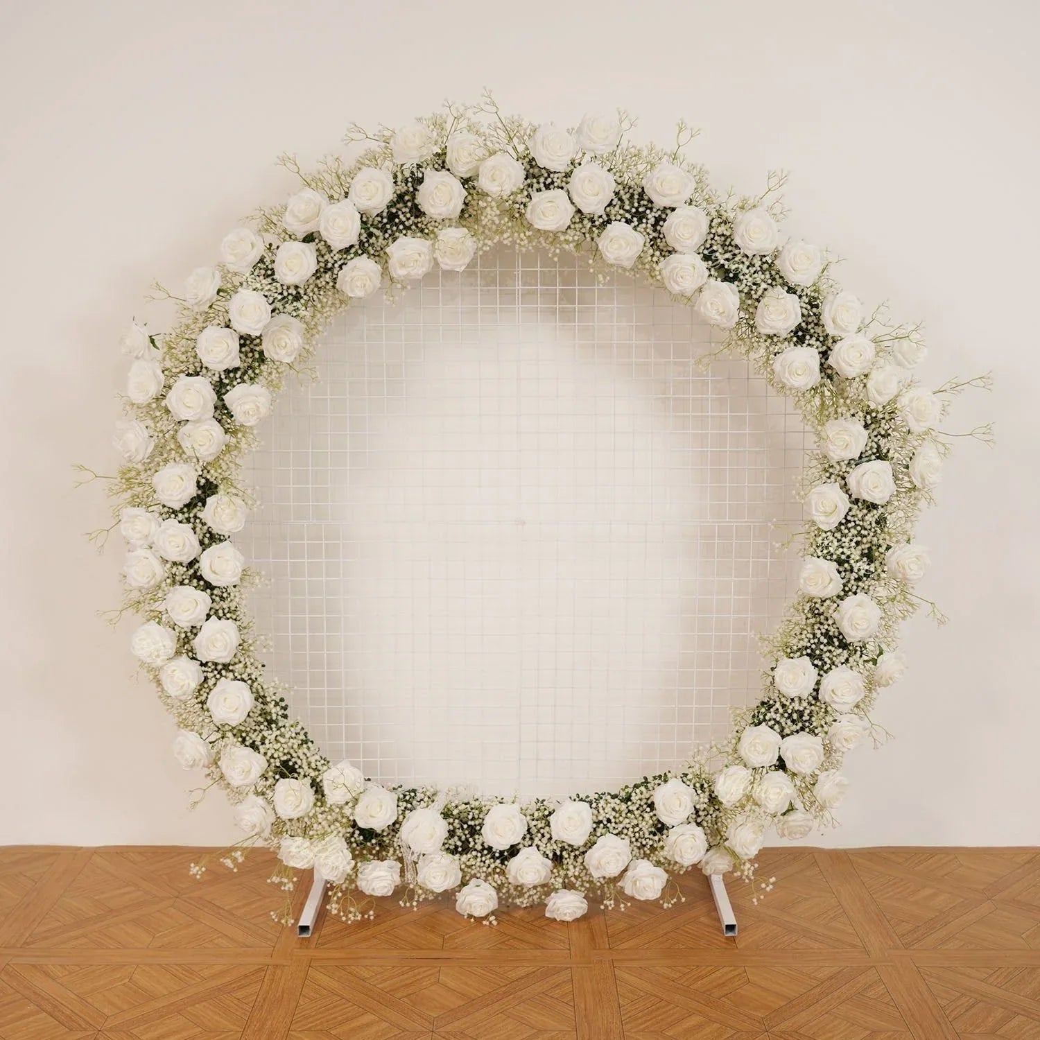 Uflower Baby's Breath Flower Arrangement Table Runner Round Arch SET80167 - Uflower