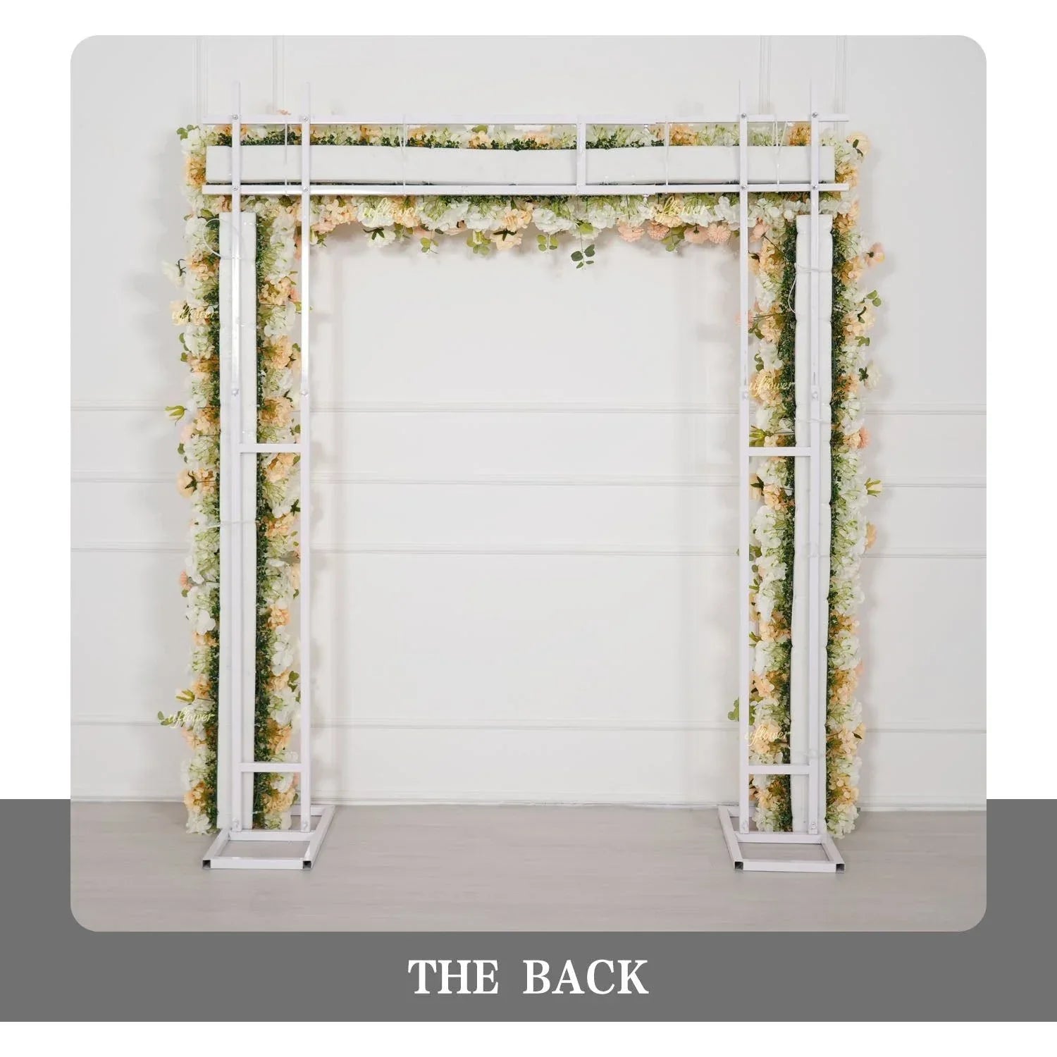 Uflower Champagne Rose Floral Square Arch Wedding Party Backdrop Decoration SET80173 - Uflower