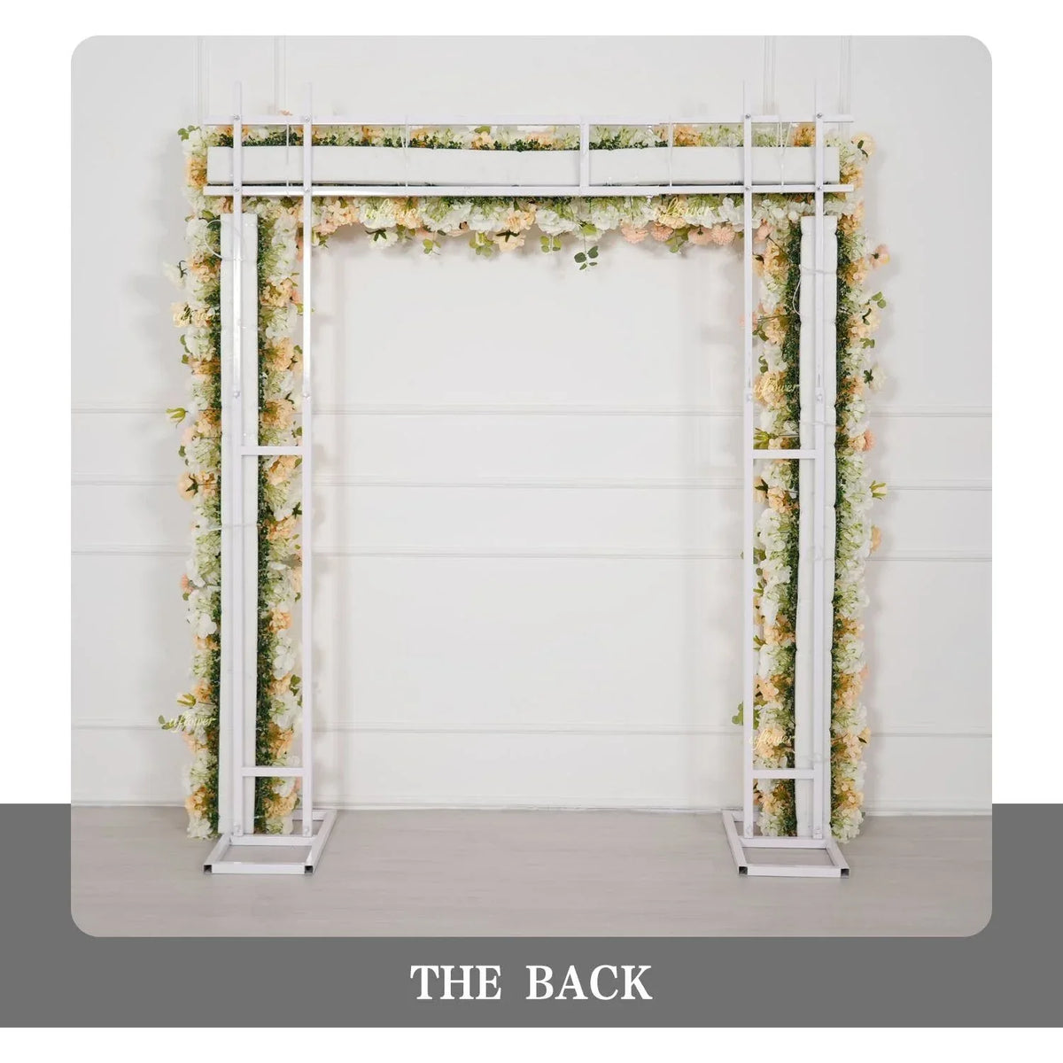 Uflower Champagne Rose Floral Square Arch Wedding Party Backdrop Decoration SET80173 - Uflower
