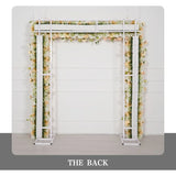 Uflower Champagne Rose Floral Square Arch Wedding Party Backdrop Decoration SET80173 - Uflower