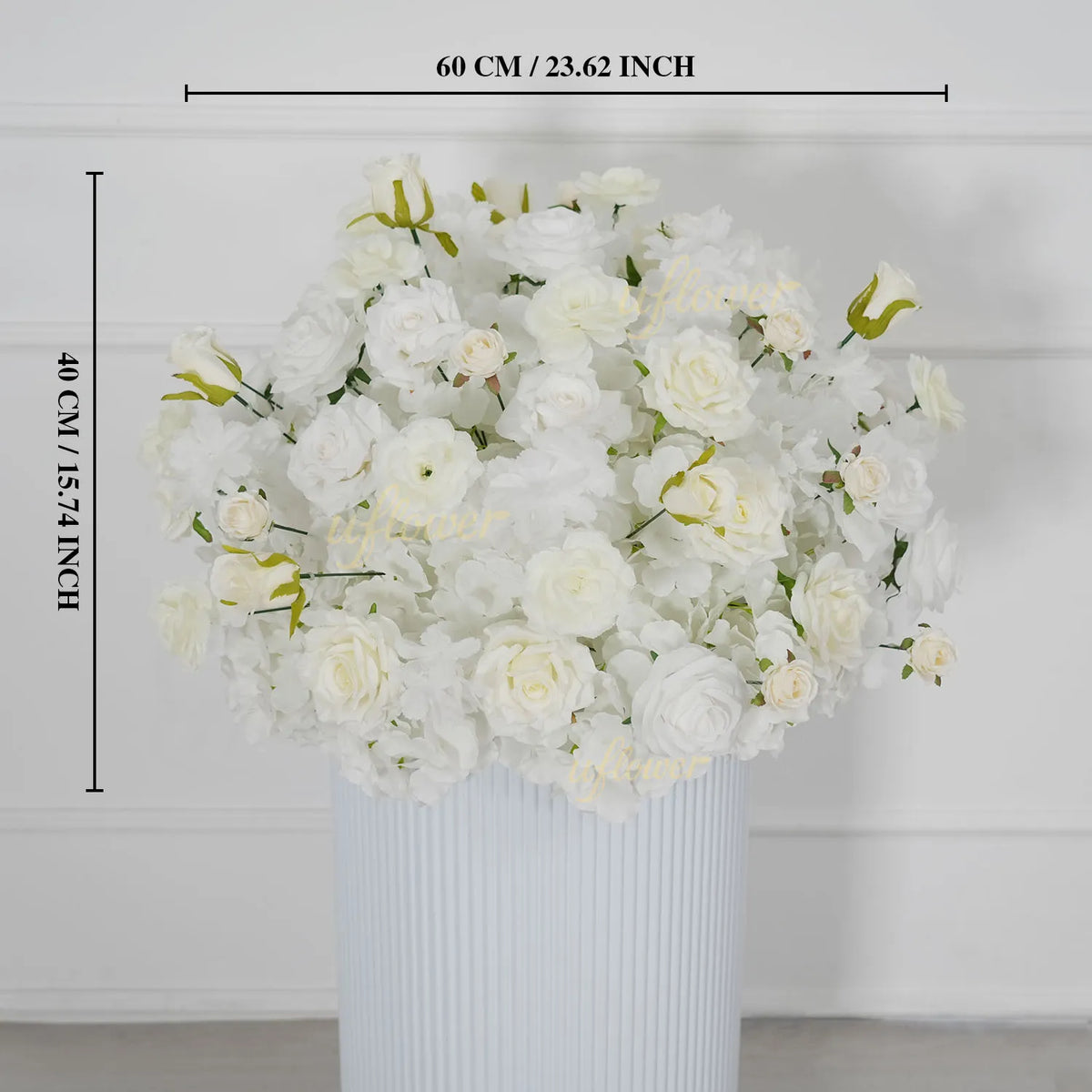 Uflower White Table Centerpiece Floral Ball Wedding Table Decoration MB80093-01