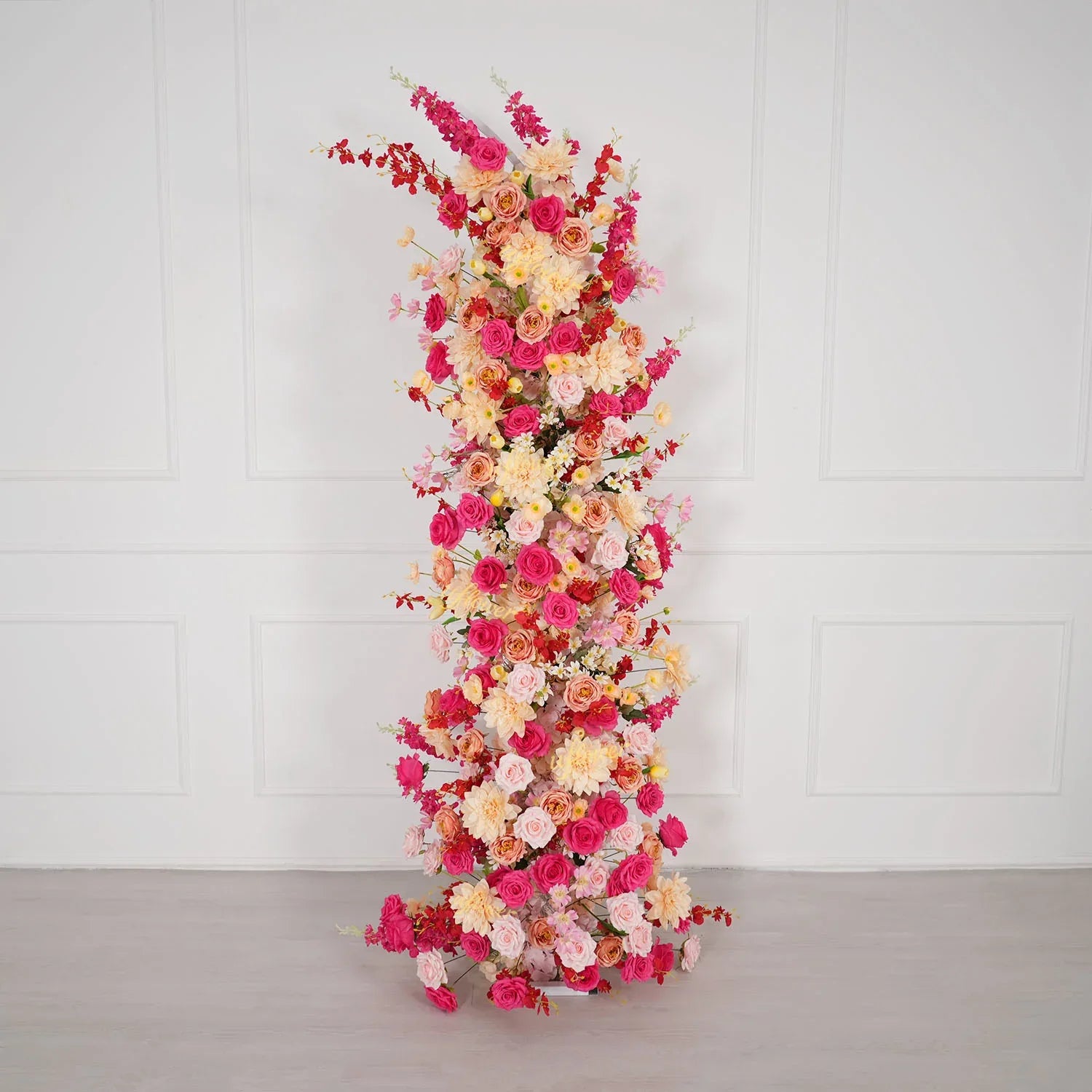 Uflower Champagne Pink Flower Horn Arch Wedding Party Birthday Backdrop Decor SET80176-02 - Uflower