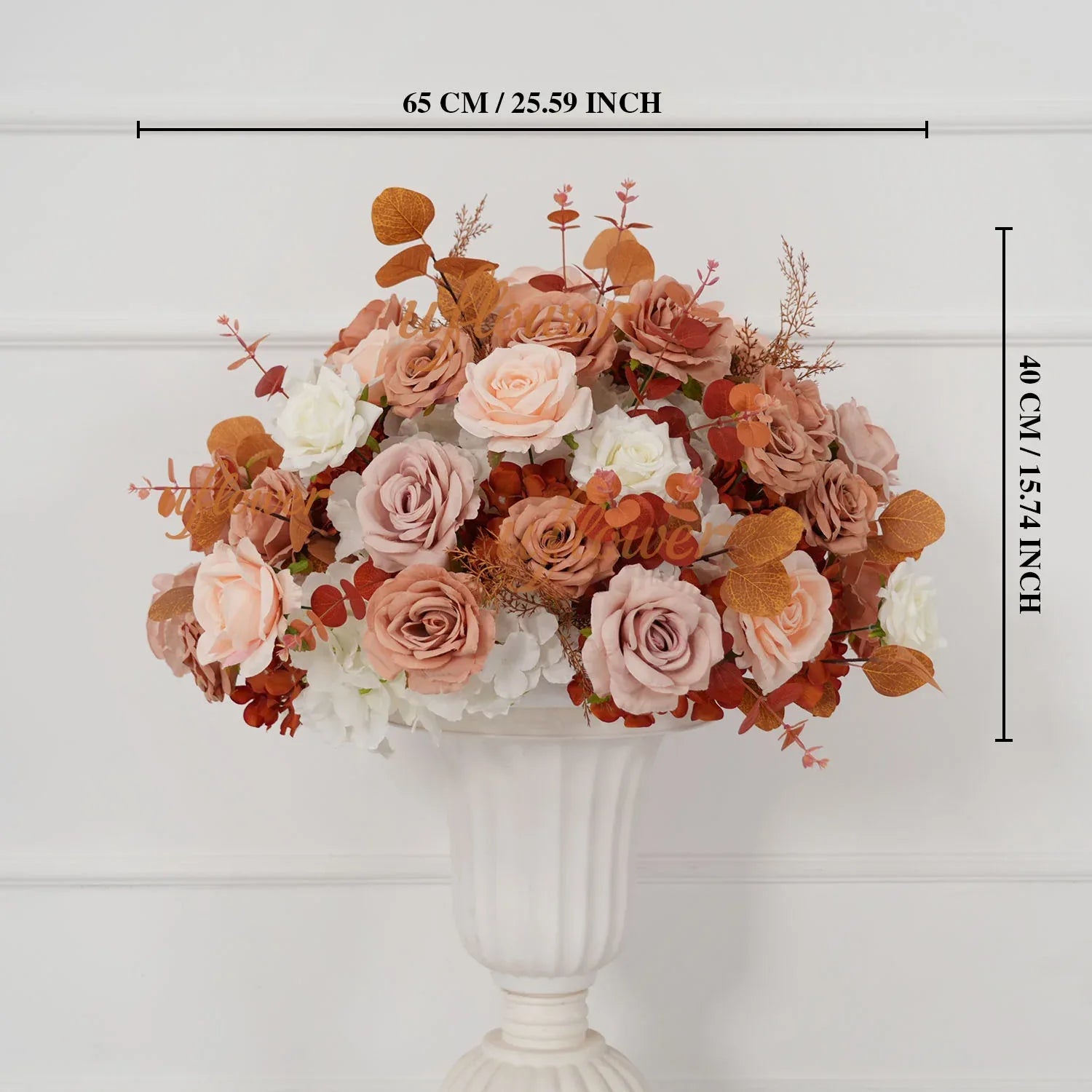 Uflower Coffee Fall Rose Hang Flower Floor Floral Wedding Party Event Props SET80154 - Uflower