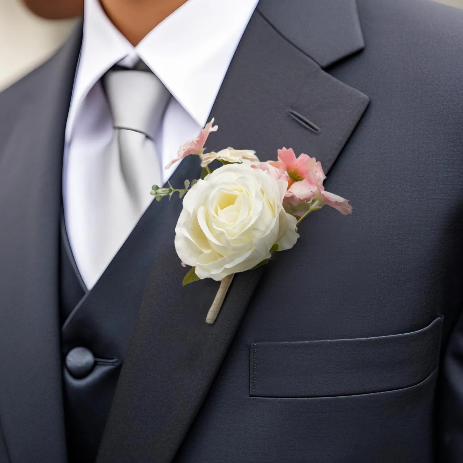 Uflower Boutonnieres in Pink White MG80001-03*6